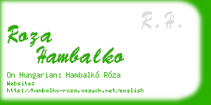 roza hambalko business card