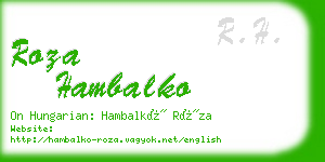 roza hambalko business card